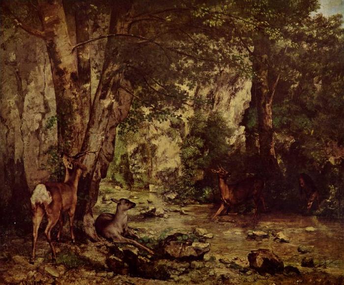 Gustave Courbet Rehbock im Wald China oil painting art